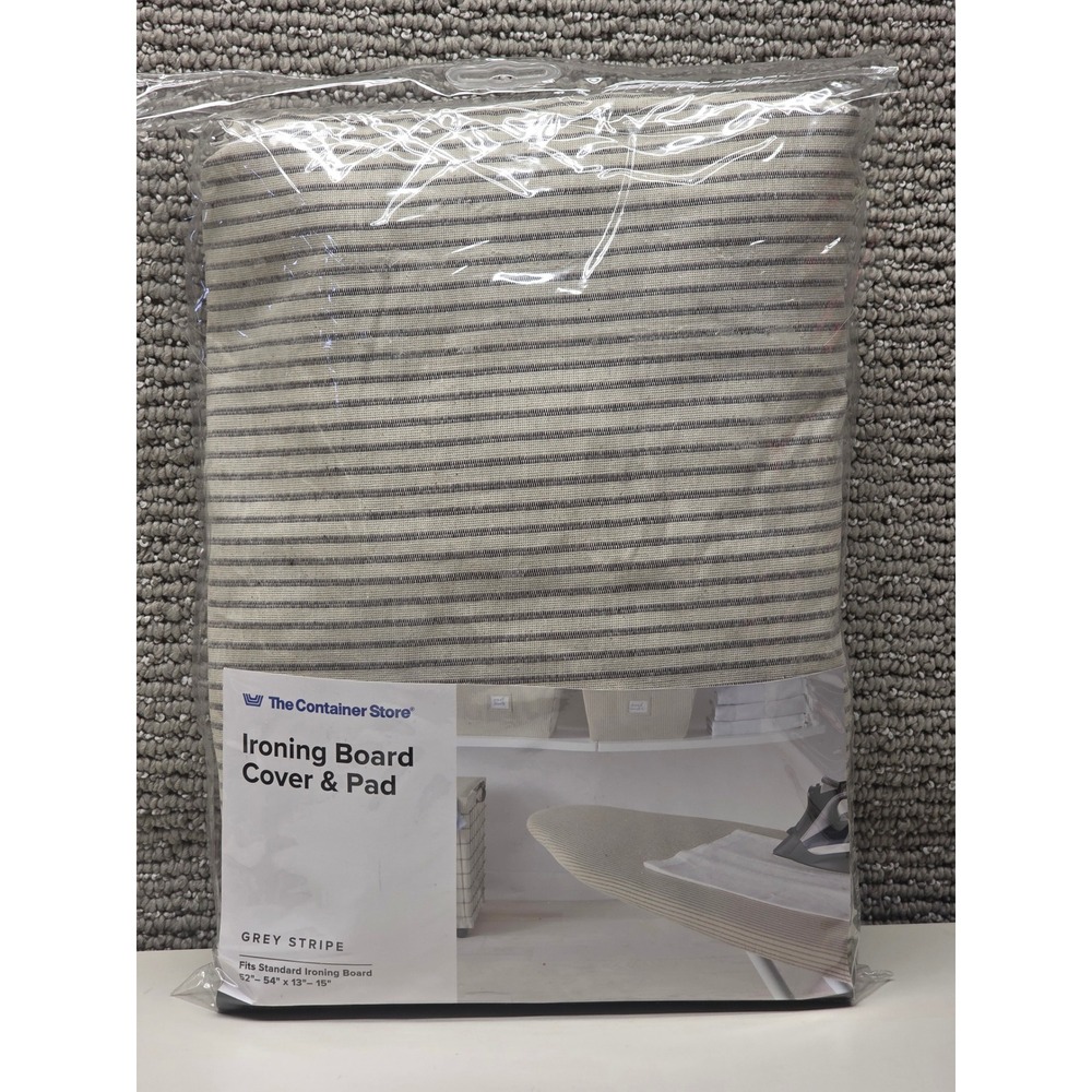 The Container Store Grey Stripe Ironing Board Cover & Pad 10077957 Fits 52-54in